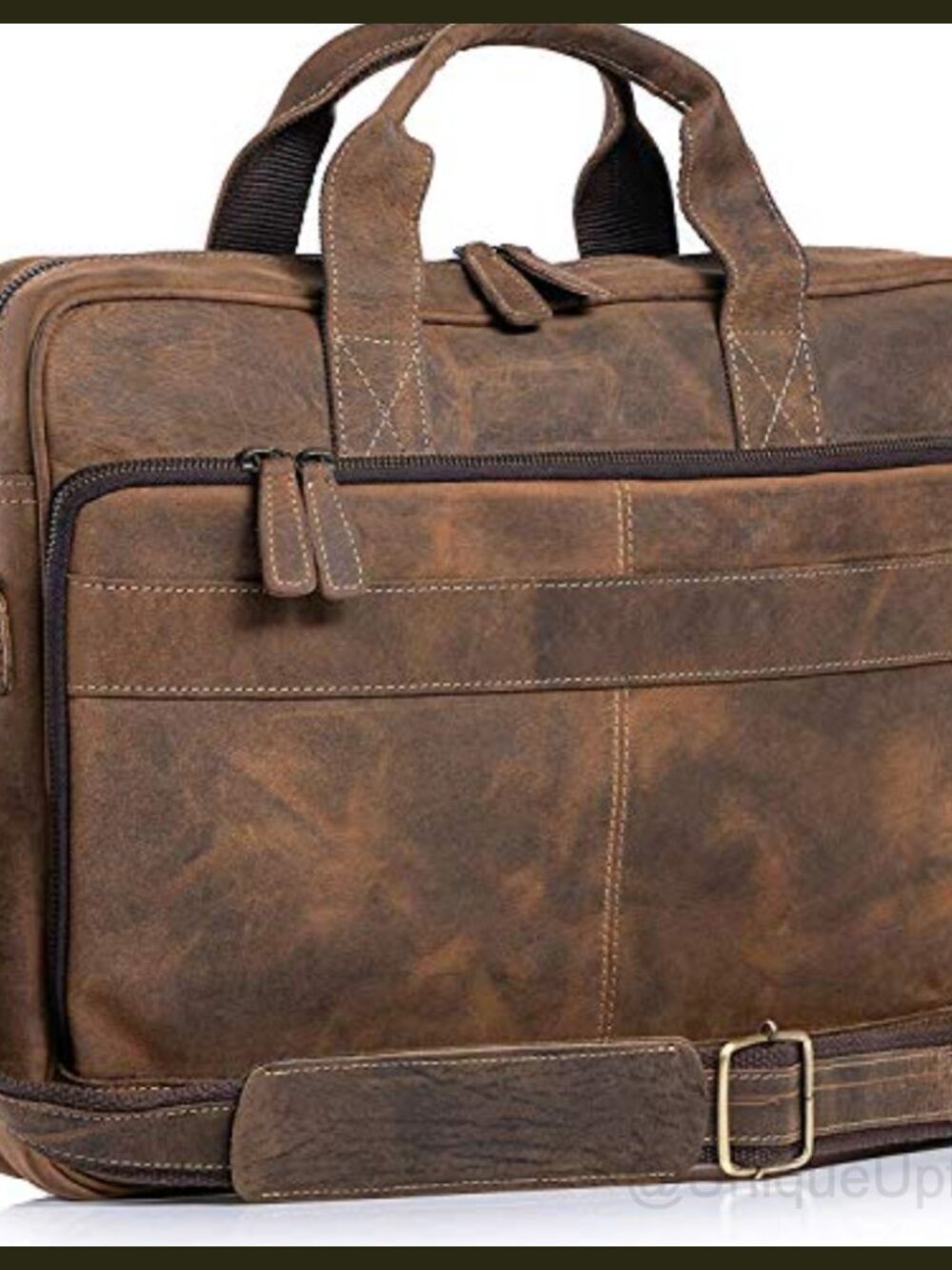 Buffalo Leather Briefcase 18 Inch Laptop Messenger Bag Office Satchel